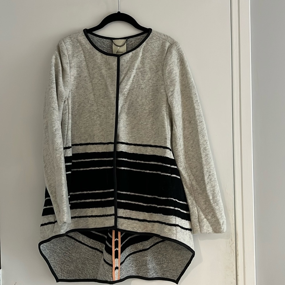 Elevenses by Anthropologie gray and black sweater coat